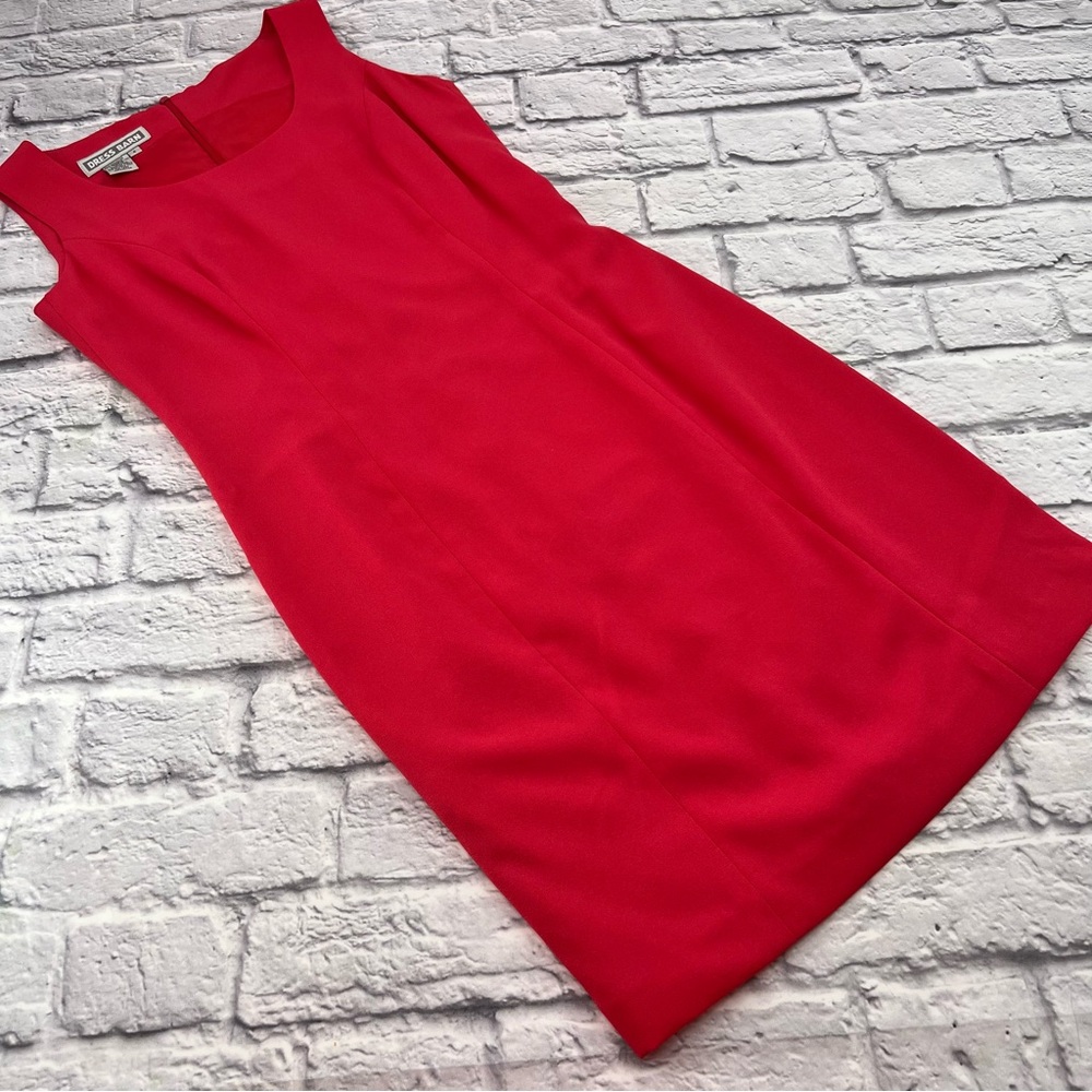 Dressbarn Midi Dress Size 4 Pink Fitted Sheath Sleeveless Office Career Party